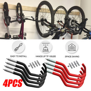 4Pcs Bicycle Wall Brackets Large Road Storage Hooks Wall-Mounted Bicycle Hanger Brackets Cycling Bicycle Parts