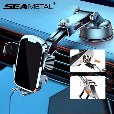 Seamital điện thoại trong xe ô tô chủ hộp giữa núm hút cao su Giá đỡ điện thoại đứng 360 ° xoay điều chỉnh Giá giữ điện thoại trên xe ô tô