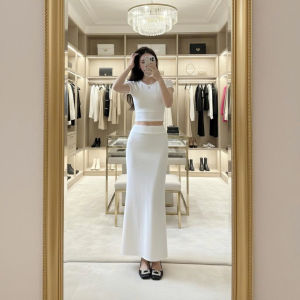 Set áo croptop tay ngắn kèm Chân váy đuôi cá KVYBODY S4 chất thun borip lụa dày mịn co giãn