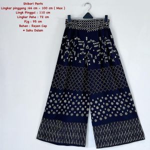 Celana Kulot Jumputan Absrak Shibori Pants Batik Wanita Fashion Modern Kekinian Korean Hijab Style Simpel Elegan | Sandang Jayaa