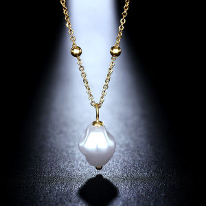 Baroque Pearl Pendant Necklace - French Inspired Elegant Choker Irregular Shape Pearl Jewelry for Women Romantic Feminine Daily Layering Piece