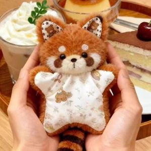 DOWNA Hỗ trợ cảm xúc Bộ vật liệu túi đậu Dễ thương Tự làm Đồ chơi nhồi bông gấu trúc dây chuyền Kết cấu mềm mại Khăn tắm êm dịu Quà tặng
