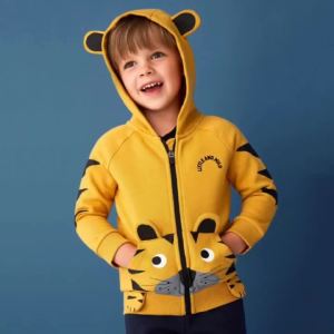 Jumping Meters New Arrival Fleece Inside Boys Girls Outwear Zipper Jackets Hooded Coats Animals Toddler Coats Clothing Kids Wear
