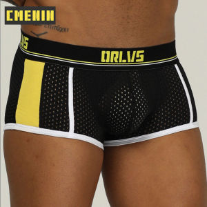 ORLVS (1 Pieces) 2020 New Cotton Quick Dry Boxer Men Underwear Hollow Mesh Boxers Mens Underpants Boxershorts Breathable Trunks OR193
