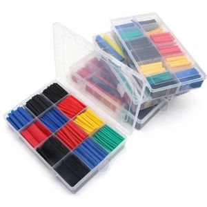 780 Pcs Tiub Pengecutan Haba 2: 1 Kabel Dawai Elektrik Balut Pelbagai Kit Tiub Penebat Elektrik dengan Kotak