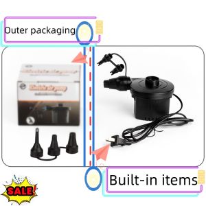 Good luck befalls! Electric Air Pump Home Inflatable Pump Storage Bag Vacuum Compressor Air Cushion Inflatable Deflation/12 Inch Two-Way Hand Pump Portable Hand Pump with 3 Nozzles Suitable for Inflatable Swimming Pool/Yoga Ball/Hovercraft/Mattress