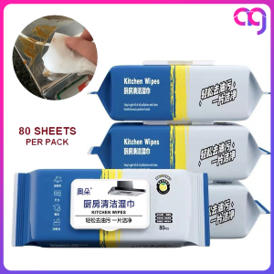 80pcs/pack Kitchen Wipes Multipurpose Dish Cleaning Scented Wipes Degreasing Anti-Oil Table Oil Removal Wiping Rag for Range Hood Table