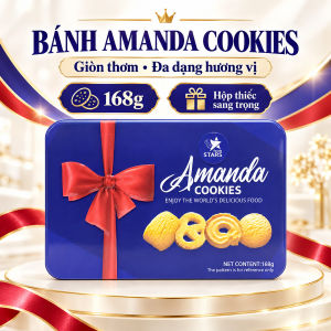 Bánh Quy Bơ Hộp Thiếc Amanda Cookies Stars 168g Nhập Khẩu – Bánh Quy Thơm Bơ Giòn Rụm Sang Trọng Làm Quà Tặng