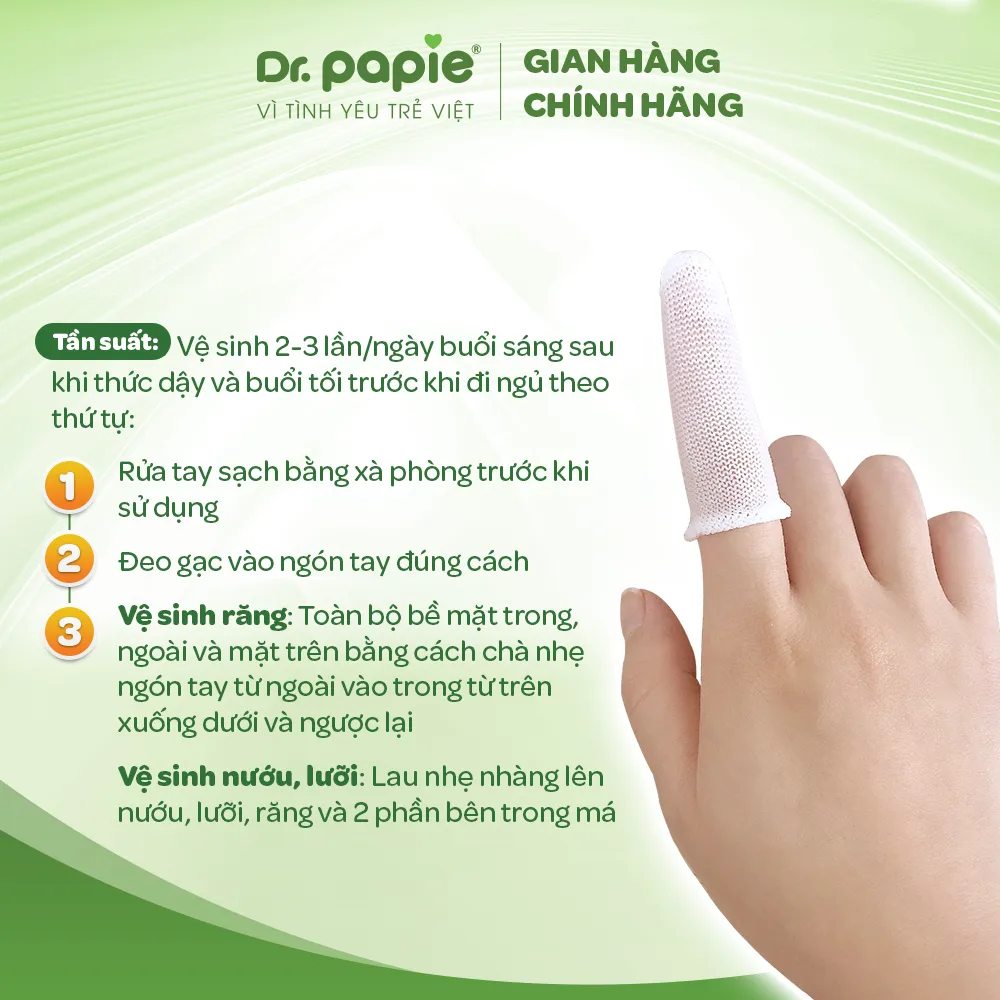 [Chính hãng] Gạc Rơ Lưỡi Dr.Papie 1+ Tiêu Chuẩn 5SAO, Làm Sạch Răng, Lưỡi, Nướu, Phòng Chống Sâu Răng Cho Bé - 30Gói/Hộp:5897