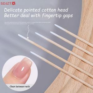 🚚【Local Express Delivery】🚚 100pcs Disposable Nail Spill Prevention Glue Wood Cotton Buds Sticks Multifunctional Cleaning Tools