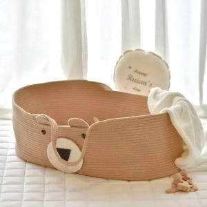 Gear Aid  การทอเชือกฝ้าย ตะกร้าใส่เปลเด็ก แบบพกพาพับได้ เปล สไตล์เรียบง่าย เปลเด็กพกพาสำหรับออกไปเที่ยว (ไม่รวมเสื่อ)