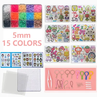 5MM 15 Colors 3500PCs DIY Perler Beads 24 Colors 5600PCs Perler Beads Fuse Beads Mini Electric Iron