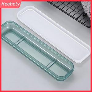 Heabety Du Lịch Ngoài Trời Tái Sử Dụng Bộ Đồ Ăn Hộp Trường Nhà Khe Cắm Thiết Kế Thực Tế Dao Kéo Trong Suốt Bìa Lưu Trữ Hộp