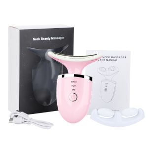 EMS Facial Neck Massager Thermal Neck Lifting and Tighten Machine Electric Microcurrent Wrinkle Remover LED Photon Face Beauty Device for Woman