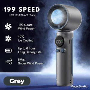 PeryMax 199-Speed Portable Turbo Handheld Fan Mini Cooling Fan with LED Display Battery Kipas Mini Boleh Laras