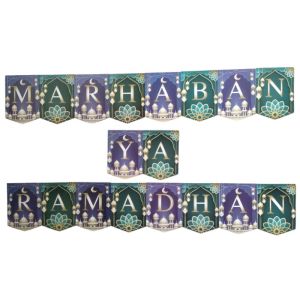 Banner Tulisan Selamat Idul Fitri Lebaran Marhaban ya Ramadhan Eid Mubarak Murah