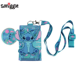 Australia smiggle childrens wallet girls Stitch clutch wallets leather folder three layers card bag 5 inches coin purse