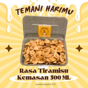 KRIPIK PISANG TIRAMISU LUMER VIRAL THINWALL 500 ML / BANANA CHIPS MELTED / CEMILAN SNACK KERIPIK PISANG
