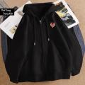 Áo Khoác Nỉ, Áo Hoodie Khóa Vải Nỉ Bông Cotton Ấm Áp Mềm Mịn, Hình Trái Tim Love Art Nhỏ Xinh Dành Cho Bé. 