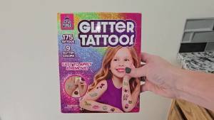 PURPLE LADYBUG Glitter Tattoos for Kids - 175 Designs Glitter Tattoo Kit Temporary Fake Tattoos for Kids Fun 6 Year Old Girl Birthday Gift Girls Toys Age 6-8 Ideas Craft for Girls 8-12 175 Designs & 9 Colors Easy Application Skin-Safe Glitter Tat