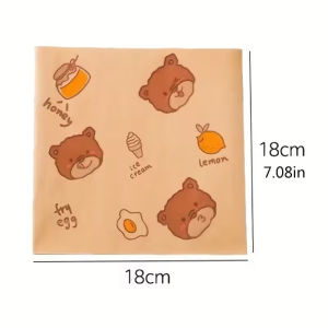 200Pcs Greaseproof Paper Bag for Sandwich Donut Bread Triangle Kraft Food Wrappers