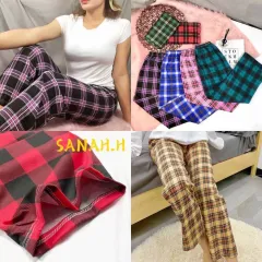 Checkered Cotton Pajama Pants For Women SleepWear