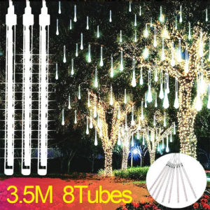 SOLAR LED Meteor Shower Light Led Light 8 Tube Holiday Strip Light Outdoor Waterproof Fairy String Lights For Street Decoration