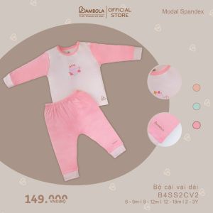 Bộ quần áo dài tay cài vai Bambola vải Modal cao cấp kháng khuẩn cho bé trai bé gái từ 6 tháng đến 3 tuổi