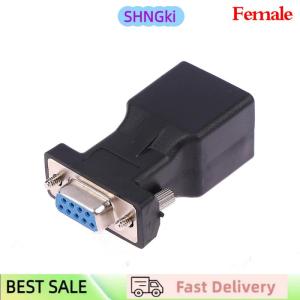 SHNGki 1Pc DB9 RS232 Male Female To RJ45 Female Adapter COM Port to LAN Ethernet Port Converter