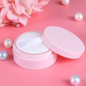 Plastic Loose Powder Compact Container with Velvet Powder puff Mirror and Elasticated Net Sifter Empty Reusable Powder box 5g Portable DIY Makeup Powder case