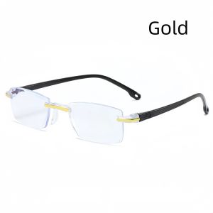 Reading Glasses Anti Blue Light Rimless Lightweight Comfort Fit Clear Vision +100° to +400° Cermin Mata Baca