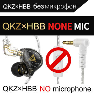 QKZ x HBB Wired Earphone 10mm Titanium-Coated Diaphragm HiFi 3.5mmAUX In-Ear Monitor Headset Semi-open Cavity CNC Aluminum Alloy