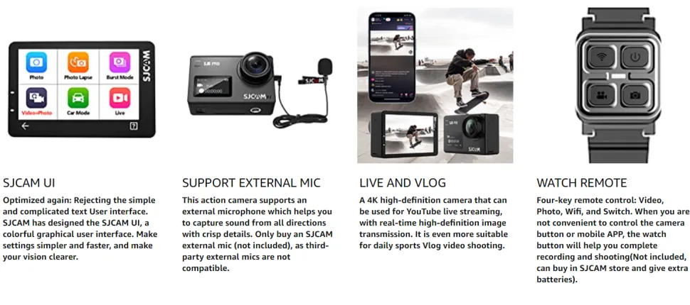 SJCAM SJ8 Pro Action Camera 4K 60fps กล้องแอคชั่น