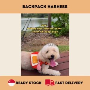 [SG] Cute Adjustable Harness Bag w Inbuilt Poop Bag Dispenser for Small Medium Large Dog Cat