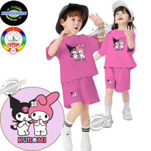 KUROMI 2-IN-1 terno set for kids TSHIRT AND SHORTS High Quality Cotton Graphic Print M L XL 2XL |HA24001