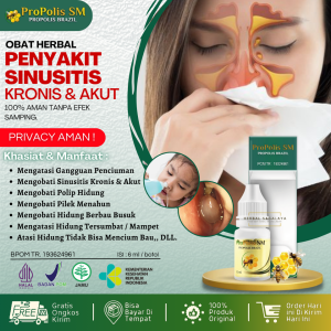 Obat Herbal Untuk Penyakit Sinusitis Kronis & Akut Obat Tetes Untuk Gurah Penyakit Sinusitis Obat Hidung Berbau Busuk Hidung Mampet Hidung Tersumbat Hidung Berbau Tidak Sedap Pilek Menahun Polip Hidung Mengeluarkan Lendir di Hidung - PROPOLIS SM