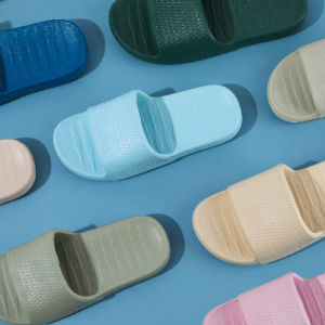 MINISO Sandal Kamar Mandi Sendal Selop Wanita Perempuan Cewek Lembut Comfortable Nyaman Dewasa Non Slip Indoor Motif Sarang Madu Honeycomb Pattern Kasual Karet Motif Sepatu flip Flop Karet Terbaru Anak Cowok Embuk Rumah Motif Simple Lucu