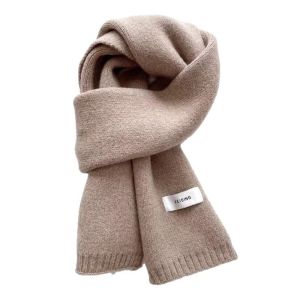 DIVATEN Woolen Cross Scarf Thicken Solid Color Neckerchief Neck Guard Shawl Neck Warmer Women