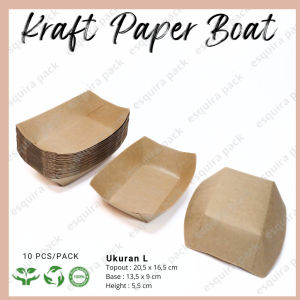 (10pcs) Kraft Paper Boat / Nampan Kertas Snack