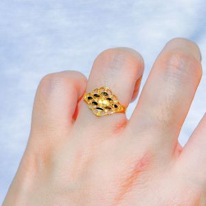 Cincin emas asli kadar 65% 70 lokal kerawang krawang tikar polos kuning