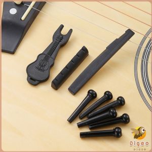 Digeo Guitar Saddle and Slotted Nut for 6 Strings Acoustic Guitar Parts Accessory Set