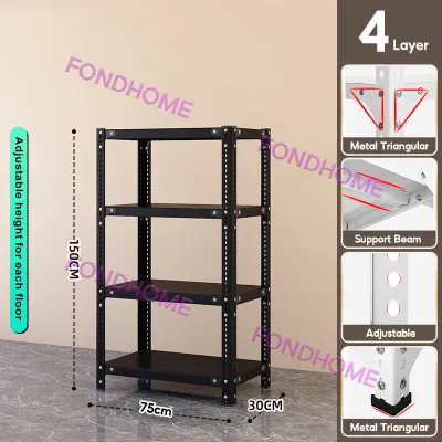 Load 1000kg 3/4/5 Tiers Steel Shelf Metal Rack Cold-Rolled Rack Steel Rack Layer Shelving Storage Shelf Metal Shelf