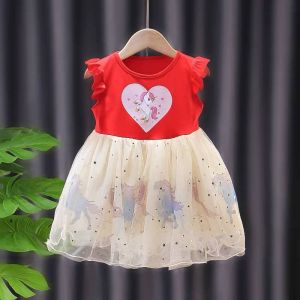 Little Baby Girl Princess Dress Cartoon Lace Dresses Recommended for 1 to 5 Years Old Elsa Pony Cartoon Sophia Shortsleeve dress Ready Stock In Selangor Red Blue Pink Colour Pretty Sweet Dress Kids Children Girl Dress Party Wedding Full Moon Dress Cute