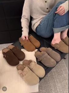 [Free Shipping] New Summer Thick-Soled Shoes For Outdoor Wear Height-Increasing Non-Slip Round-Toed Versatile Casual Retro Semi-Closed-Toe Slippers