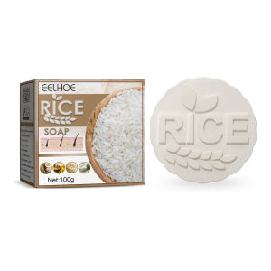 Eelhoe Handmade Rice Anti Hair Loss Soap Natural Ingredients Nourishes Hair Roots Original Handmade Rice Soap for Split Dry Damaged Promotes Hair Growth Stops Hair Loss Shampoo Bars Pure Plant Hair Shampoos Hair Care Solid Soap（100g）