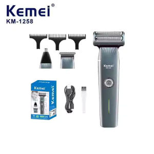 FOIL Kemei Alat Mesin Cukur Elektrik Shaver Jenggot Kumis Bulu Hidung Alis Rambut Hair Clipper Serbaguna KM-1258
