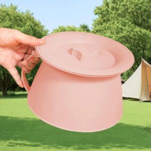 EQUOMT Thickened Chamber Pot Leak-Proof 1.5L Spittoon Sanitary with Lid Pee Bucket Camping