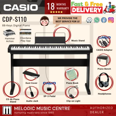 Casio CDP-S110 88 Keys Digital Piano with PIANO STAND BLACK (CDPS110 CDP S110)