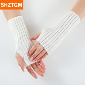 [COD] SHZTGM ถุงมือถักนิตติ้งแบบไม่มีนิ้วถุงมือให้ความอบอุ่นในฤดูใบไม้ร่วงฤดูหนาว