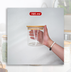 Locaupin Kitchen Jars Borosilicate Glass Dry Food Storage Container Food Dispensers With Cover